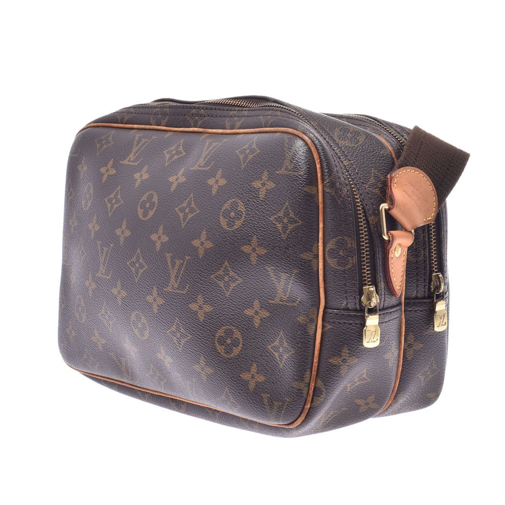 Louis Vuitton Reporter Bag Canvas Brown Shoulder Monogram Brown